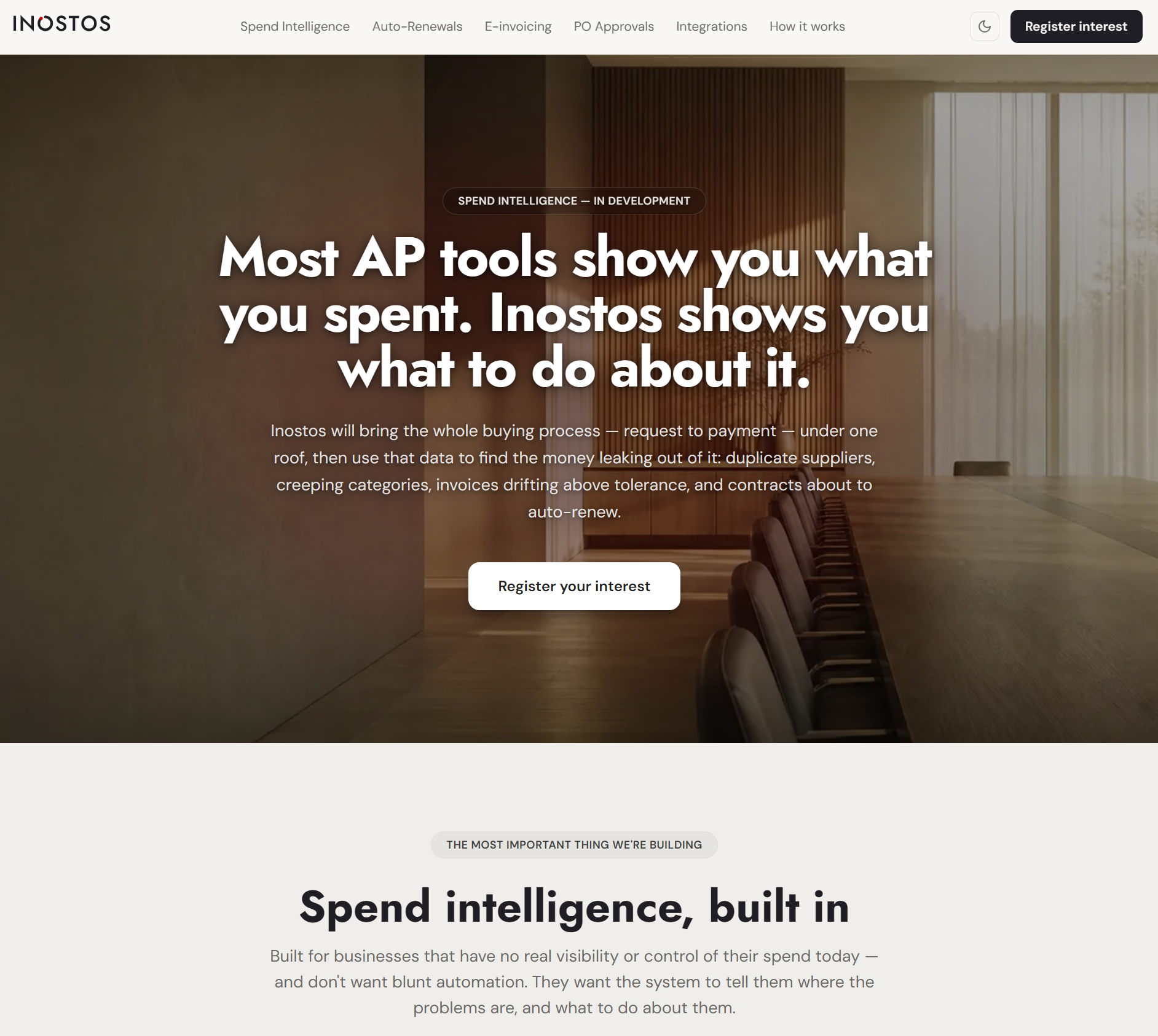 Inostos spend intelligence dashboard
