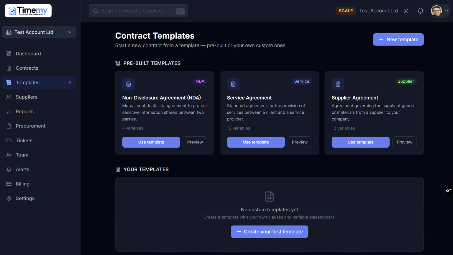 Timemy contract templates